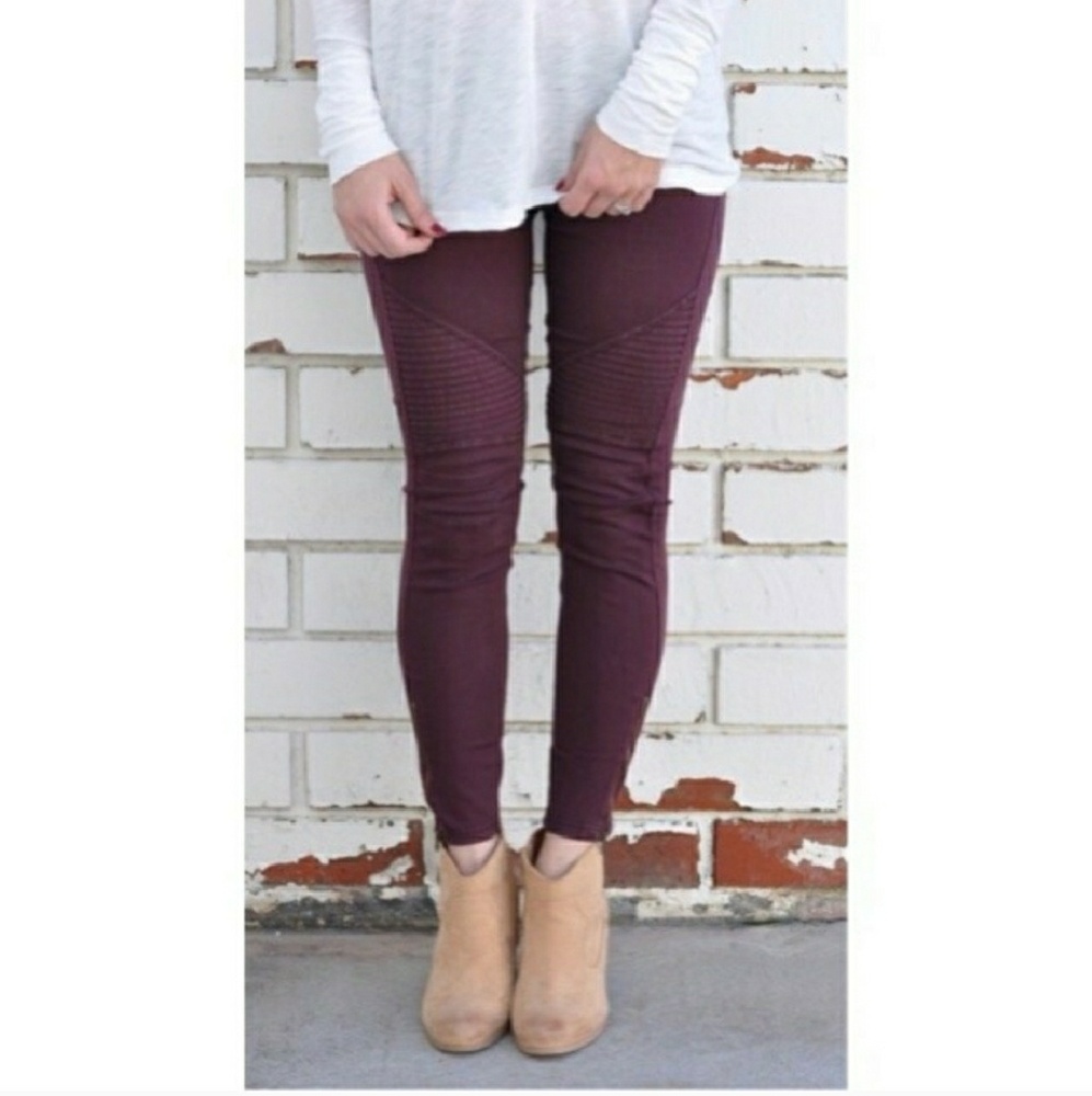 Moto Legging Pants W/Ankle Zip - Picture 2 of 6